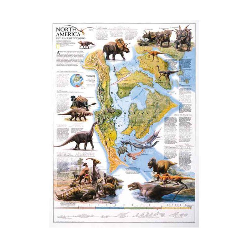 National Geographic Mapa regional Dinossauros da America do Norte