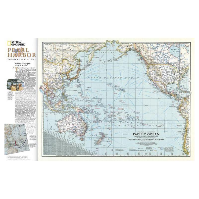 National Geographic Mapa regional Pearl Harbor / Drama no Pacífico - 2 lados
