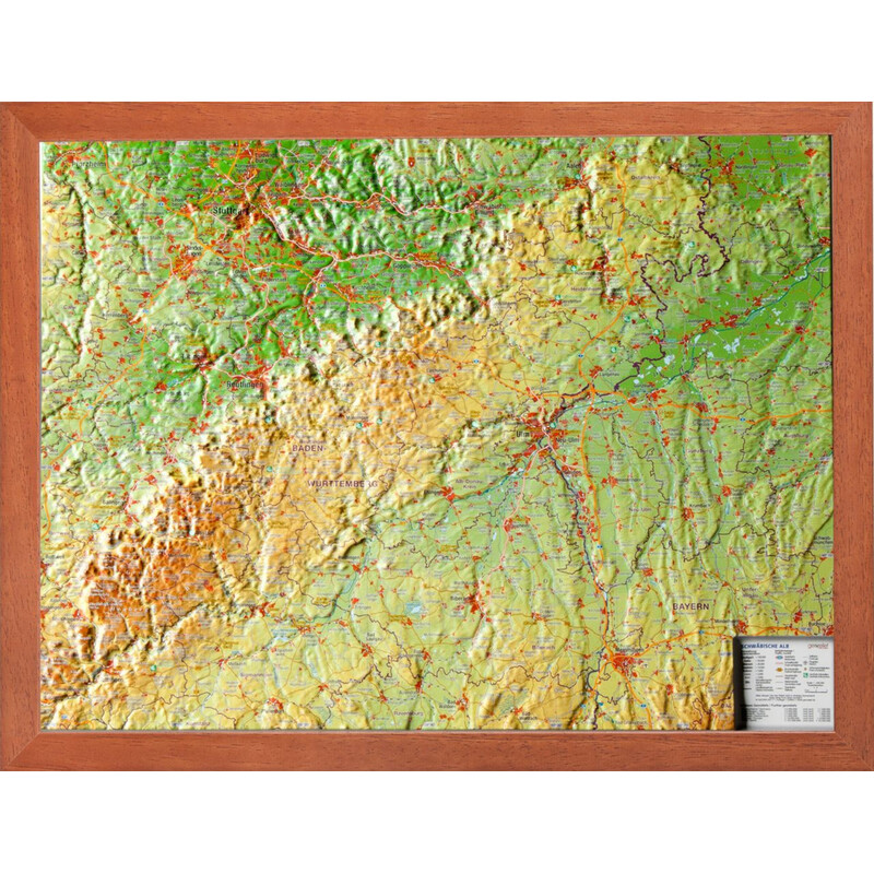 Georelief Mapa regional Schwäbische Alb