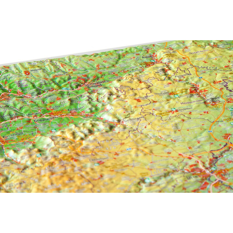 Georelief Mapa regional Schwäbische Alb