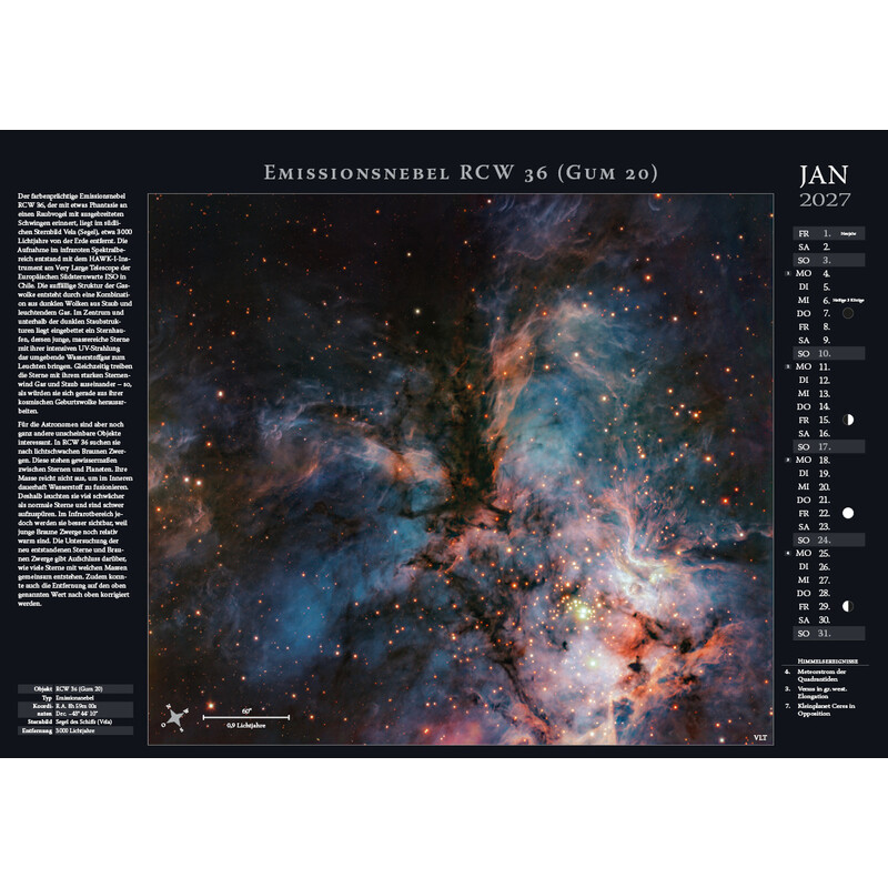 Astronomie-Verlag Calendário Weltraum-Kalender 2027