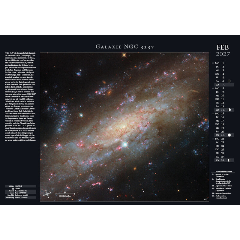 Astronomie-Verlag Calendário Weltraum-Kalender 2027