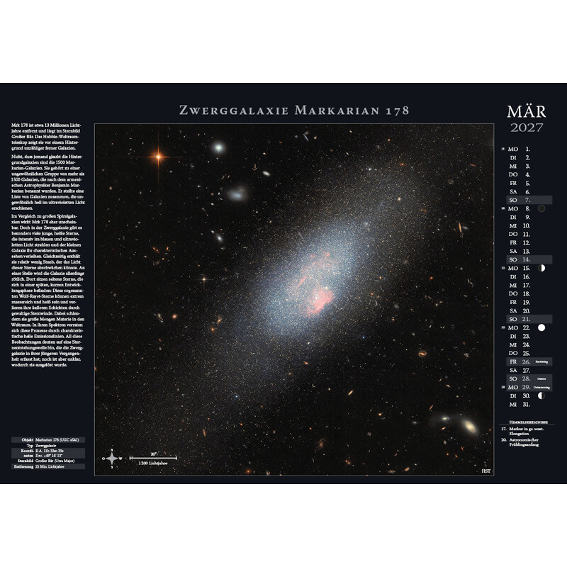 Astronomie-Verlag Calendário Weltraum-Kalender 2027