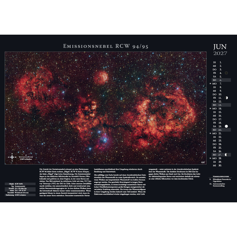 Astronomie-Verlag Calendário Weltraum-Kalender 2027