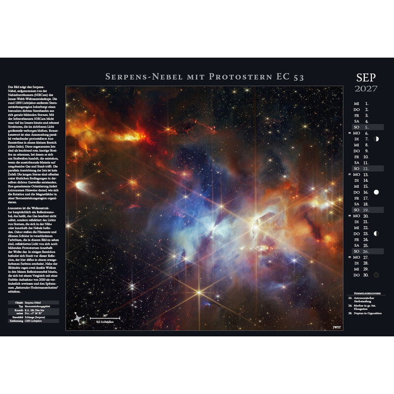 Astronomie-Verlag Calendário Weltraum-Kalender 2027