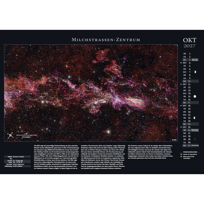 Astronomie-Verlag Calendário Weltraum-Kalender 2027