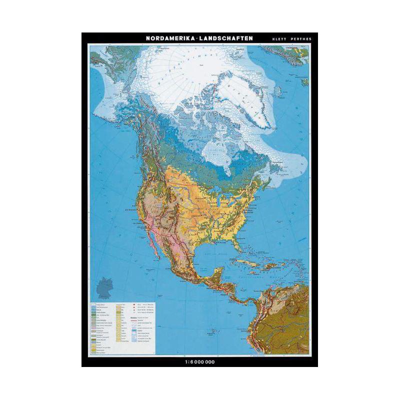 Klett-Perthes Verlag Mapa de continente Paisagens da América do Norte