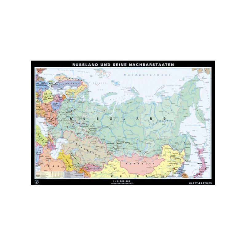 Klett-Perthes Verlag Landkarte Russland u. Nachbarstaaten, politisch / stumm (P) 2-seitig
