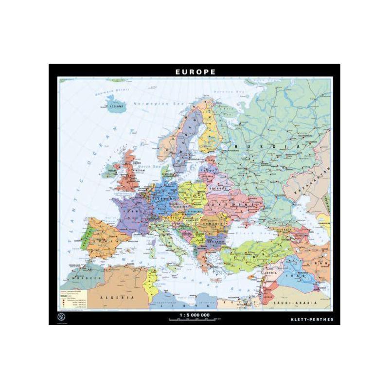 Klett-Perthes Verlag Mapa de continente Europa política / mudo (ABW) 2 lados