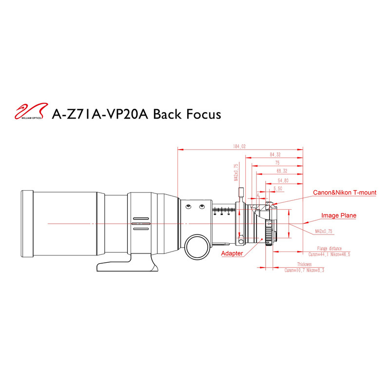 William Optics Refrator apocromático AP 71/418 ZenithStar 71 ED OTA