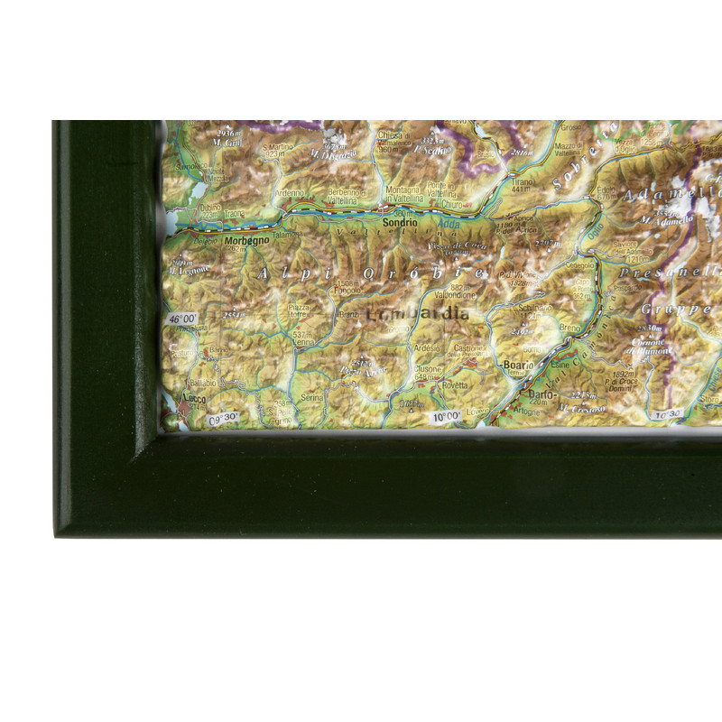 Georelief Mapa em relevo 3D da Áustria (77x57) com Quadro de madeira