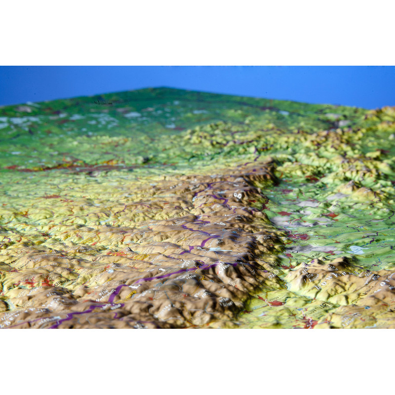 Georelief Mapa 3D em relevo da Saxónia