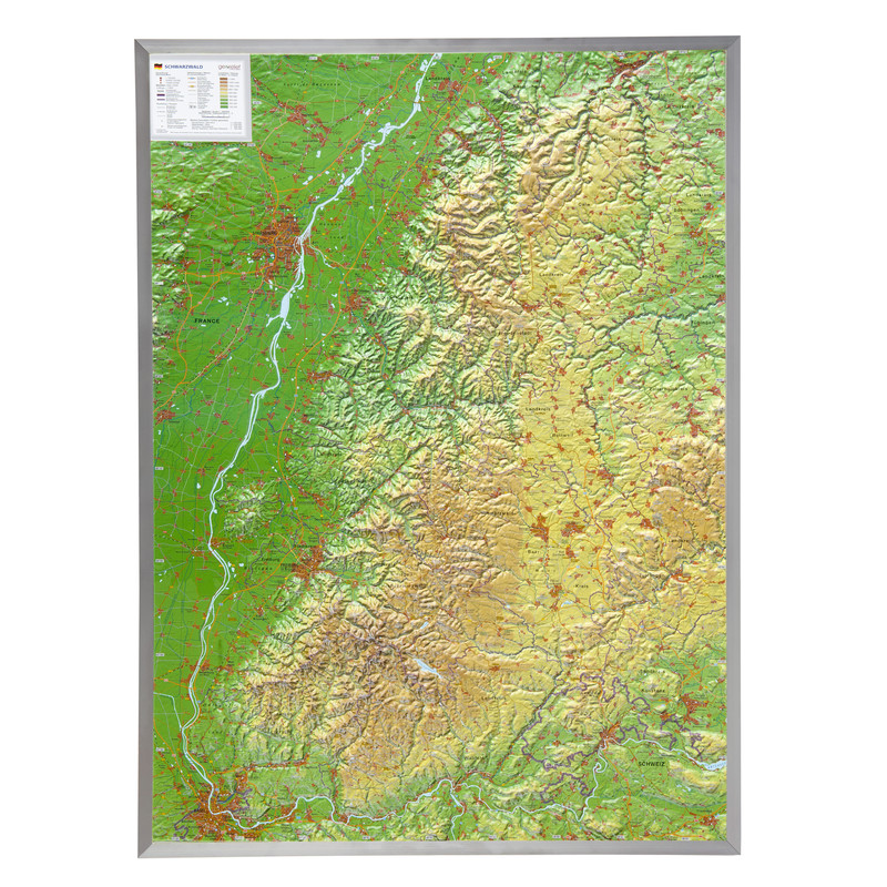 Georelief Mapa regional Floresta Negra