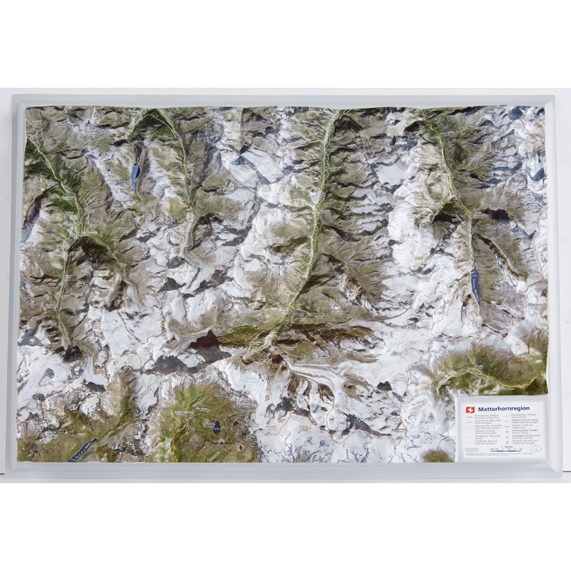 Georelief Mapa regional Região do Matterhorn