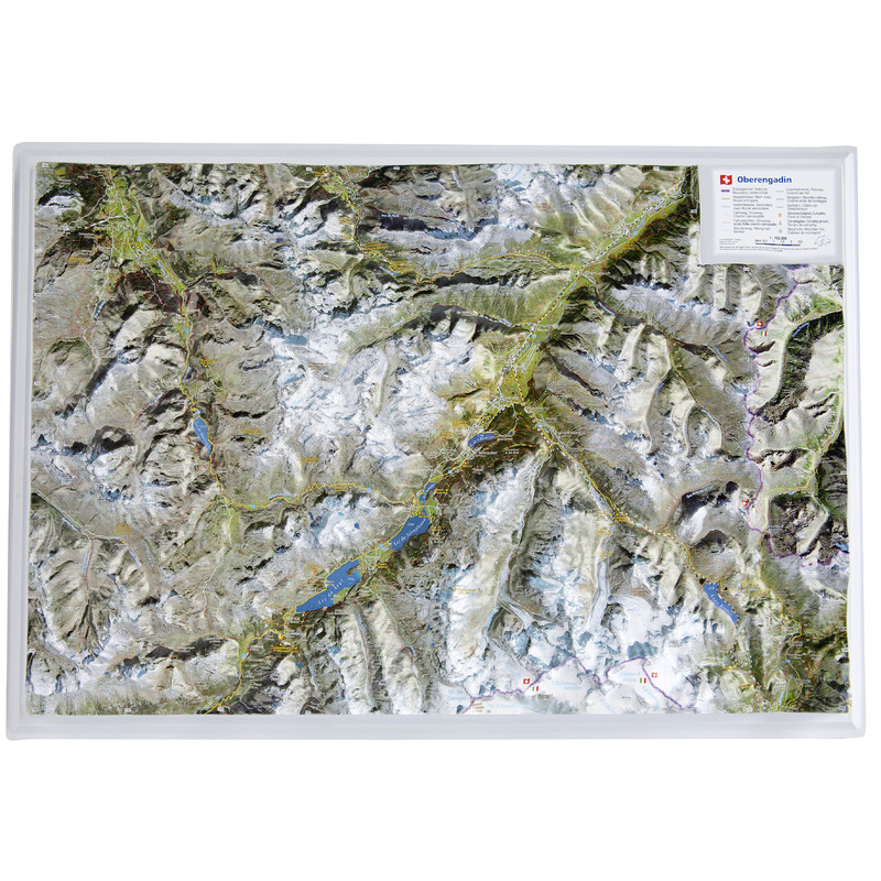 Georelief Mapa regional Oberengadin