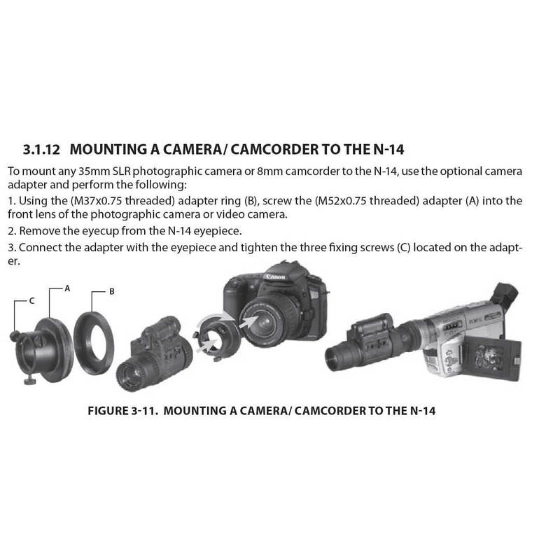 Armasight Adaptador de câmera #46 (NYX-14, NYX-14 PRO, NYX-7 PRO, N14, N14 PRO, N15)