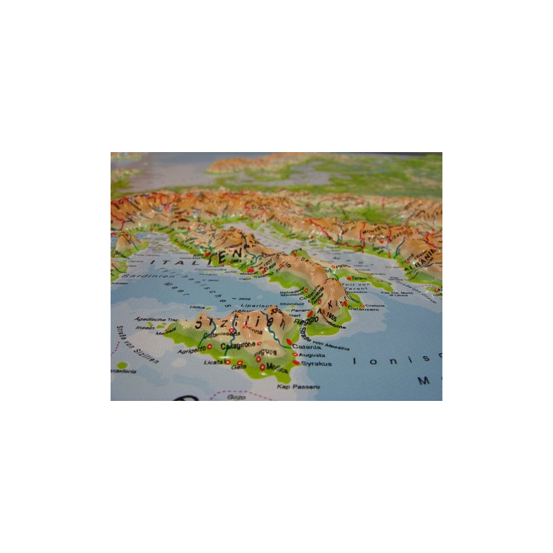 geo-institut Mapa de relevo da Europa Linha prateada físico