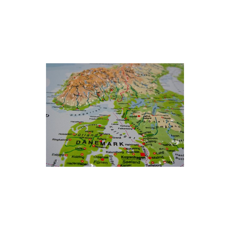 geo-institut Mapa de relevo da Europa Linha prateada físico