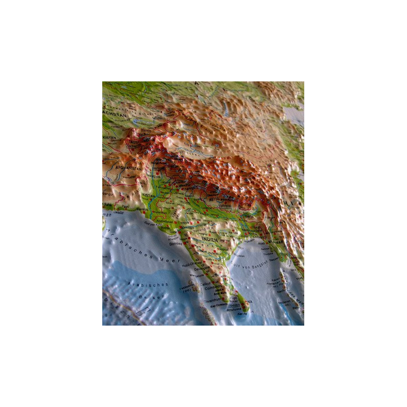 geo-institut Mapa do mundo em relevo Linha prateada físico