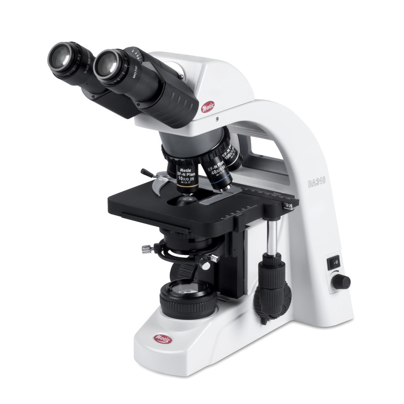 Motic Microscópio BA310E, bino, BF, infinity, EC- plan, achro, 40x - 400x, Hal 30W, LED 3W (opt.)