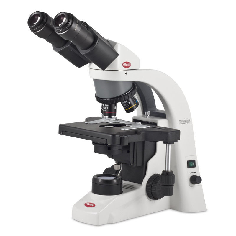 Motic Microscópio BA310E, binocular, BF, infinito, EC-plan, achromático, 40x – 1000x, lâmpada de 30 W, LED (OPT)