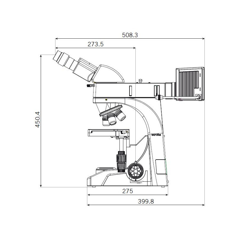Motic Microscópio BA310 MET-T, Triocular, (3 "x2")