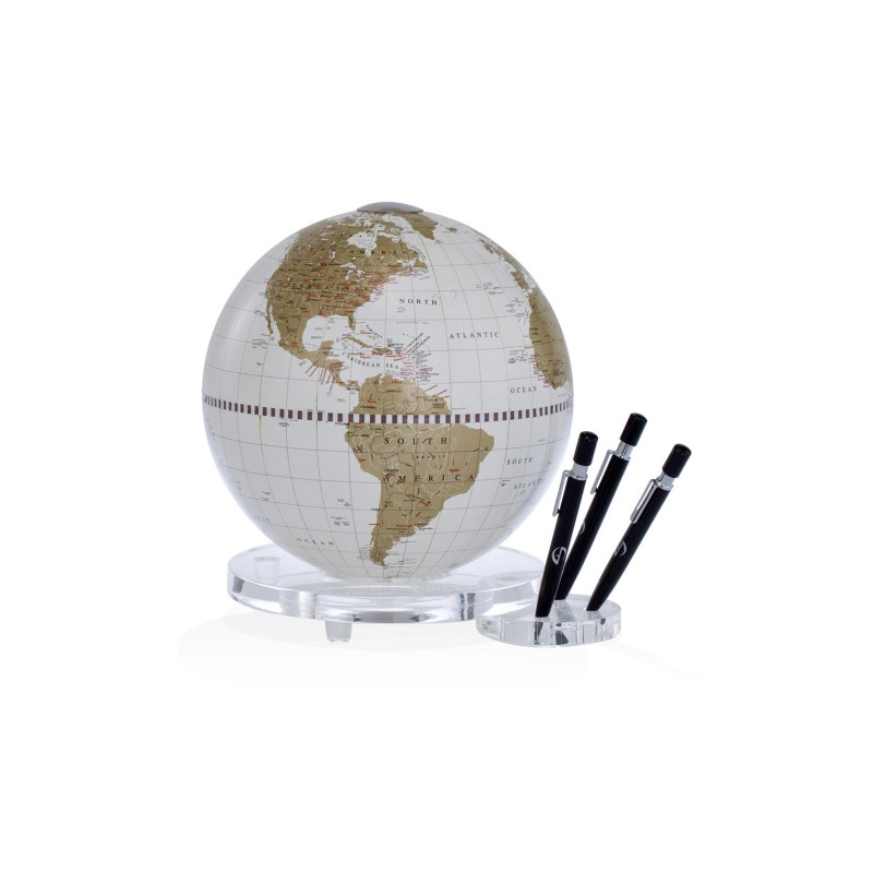 Zoffoli Globo Desk Globe Balance white/ gold with pen holder