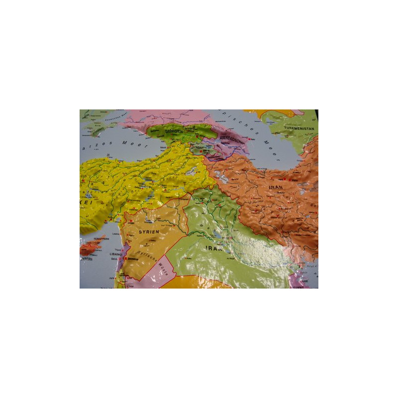 geo-institut os Mapa mundial Mapa de relevo Linha de prata política