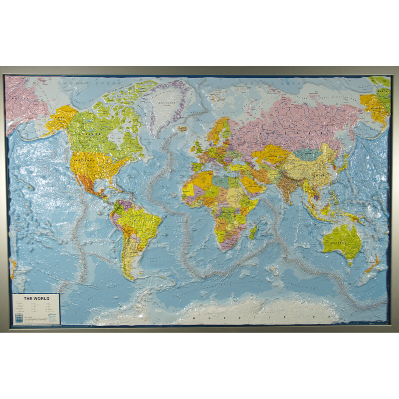 geo-institut os Mapa mundial Mapa de relevo Linha de prata política