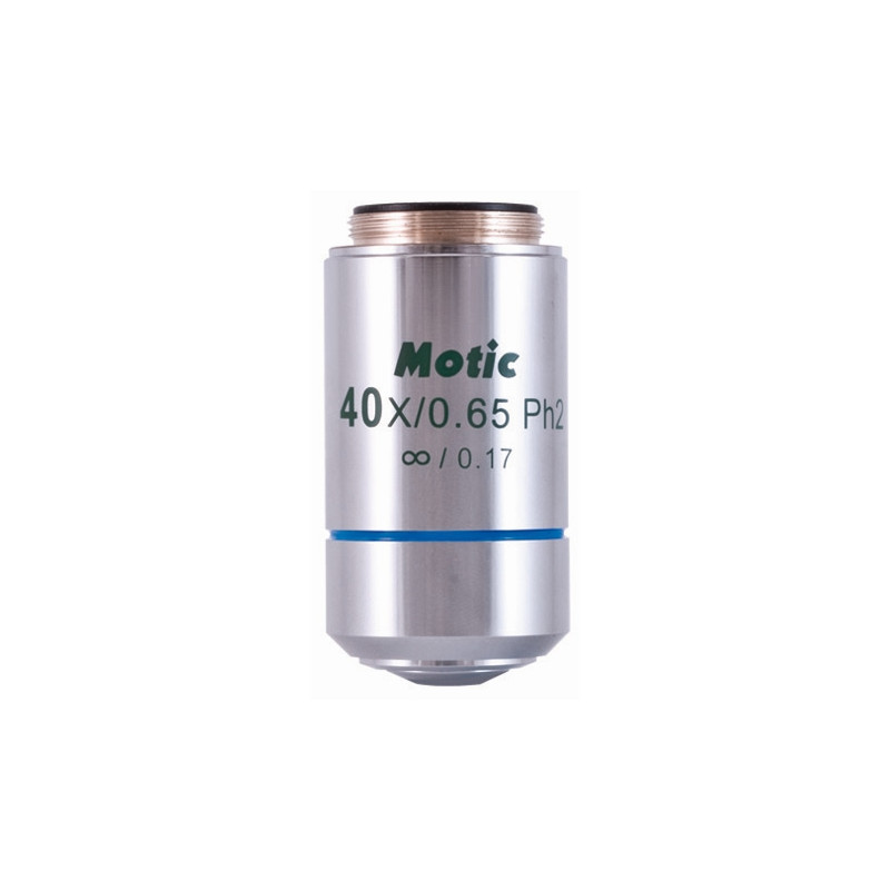 Motic objetivo Acromático plano CCIS. Objetiva de fase negativa EC-H PLPH 40x/0.65 (mola) (AA=0.5mm)
