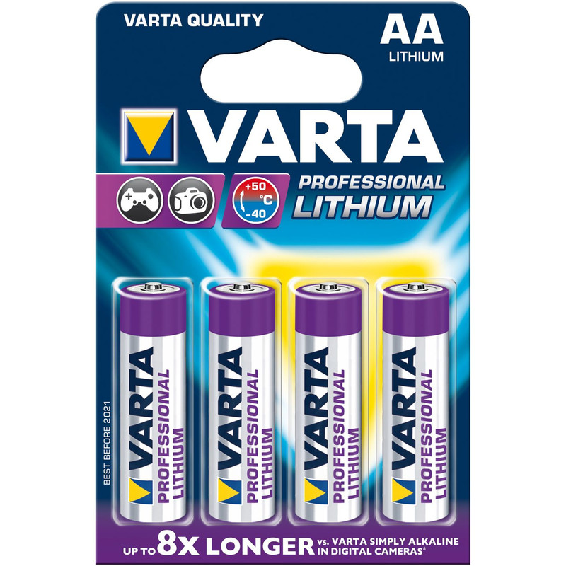 Varta Pilhas de lítio Mignon (AA) Professional 4-pack