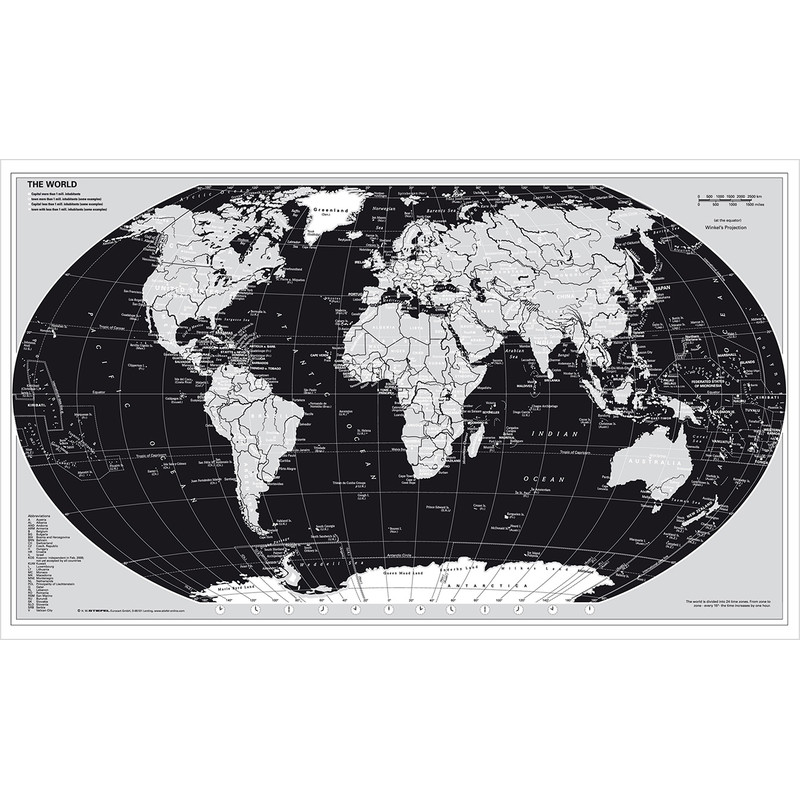Stiefel Mapa mundial Edição em prata (95 x 62 cm)
