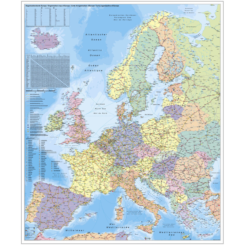 Stiefel Mapa de organização da Europa (97 x 119 cm)
