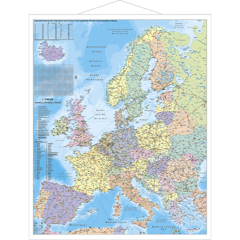 Stiefel Mapa de organização da Europa (97 x 119 cm)