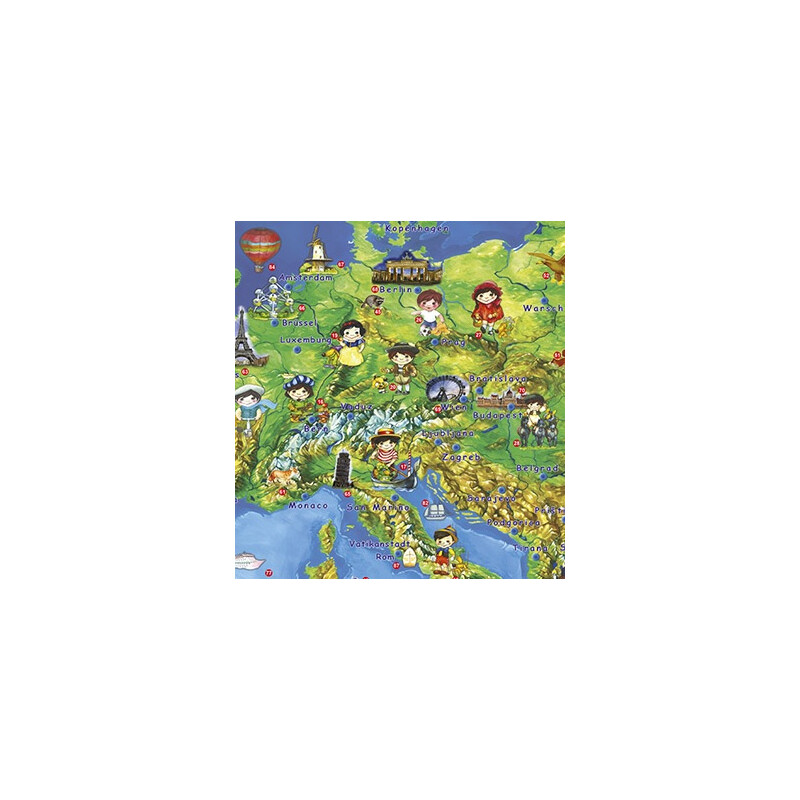 Stiefel Mapa para crianças Children's map of Europe (in German)