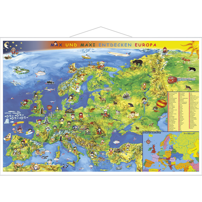Stiefel Mapa da Europa para crianças com tiras metálicas