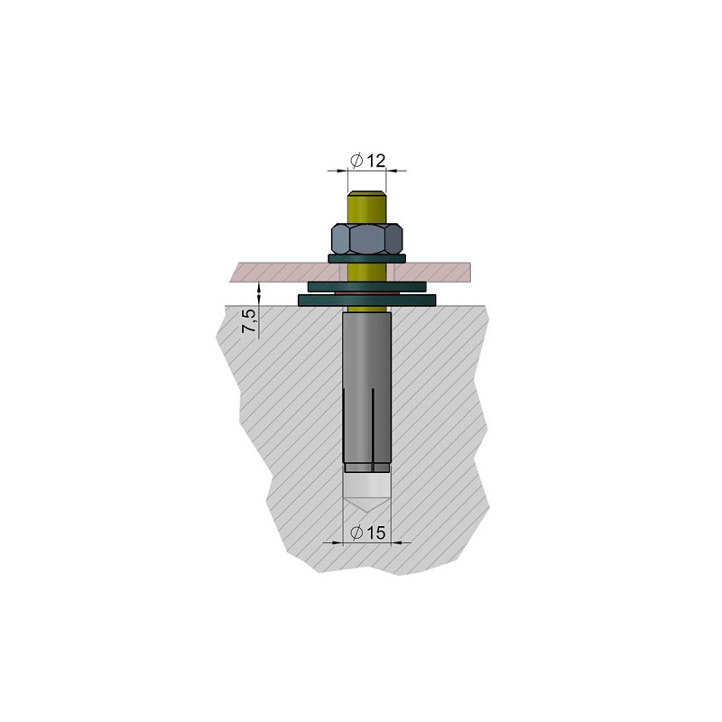 euro EMC Conjunto de ancoragem 1 para coluna de observatório P200