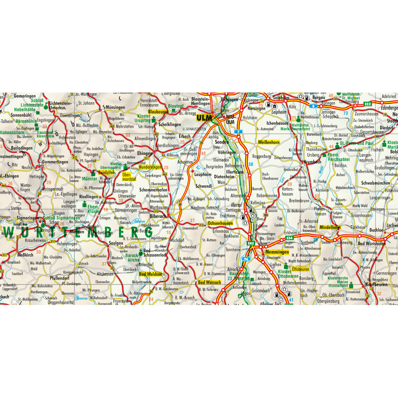 Bacher Verlag Mapa rodoviário da Alemanha 1:500.000 laminado
