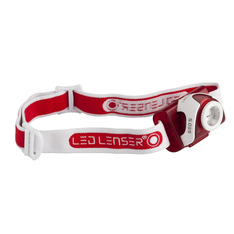 LED LENSER Lanterna para cabeça SEO5 Vermelho