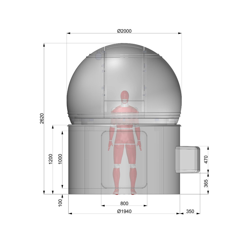 ScopeDome Cúpula para observatório H120, 2m de diâmetro