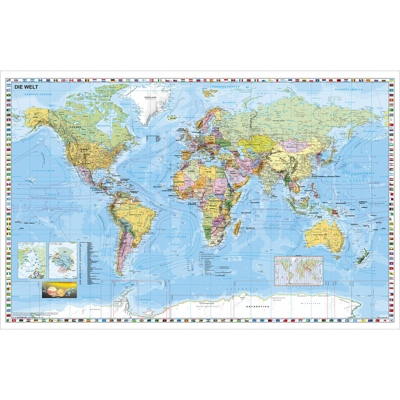 Stiefel Posters do Mapa Mundial - formato gigante, pode escrever e apagar - Inglês extremamente resistente aos rasgões