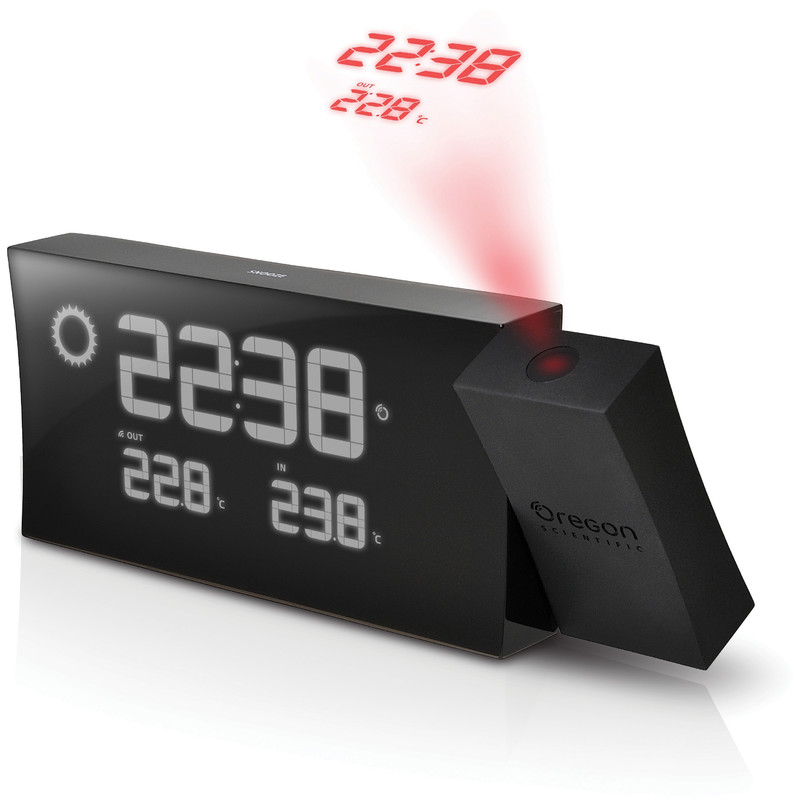 Oregon Scientific Despertador de projeção Prysma com previsão meteorológica BAR 223P BLACK