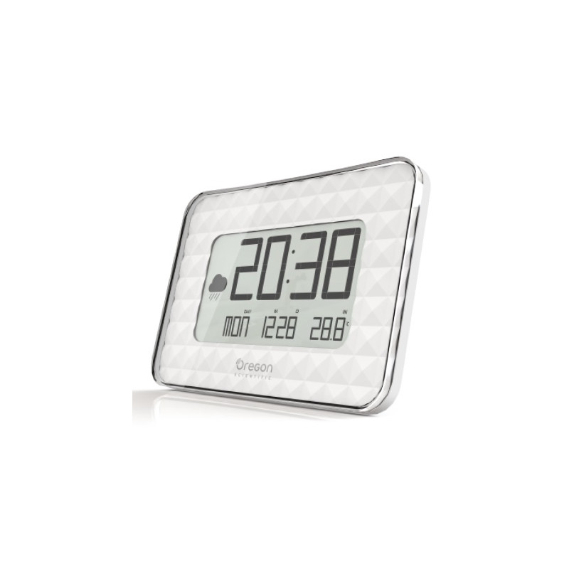 Oregon Scientific Estação meteorológica Relógio de parede rádio-controlado GLAZE JUMBO JW 208 Branco