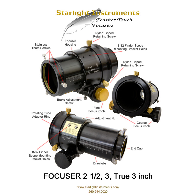 Starlight Instruments Focador FeatherTouch FTF2515HD 2.5" DualSpeed focuser with 1.5" focus travel