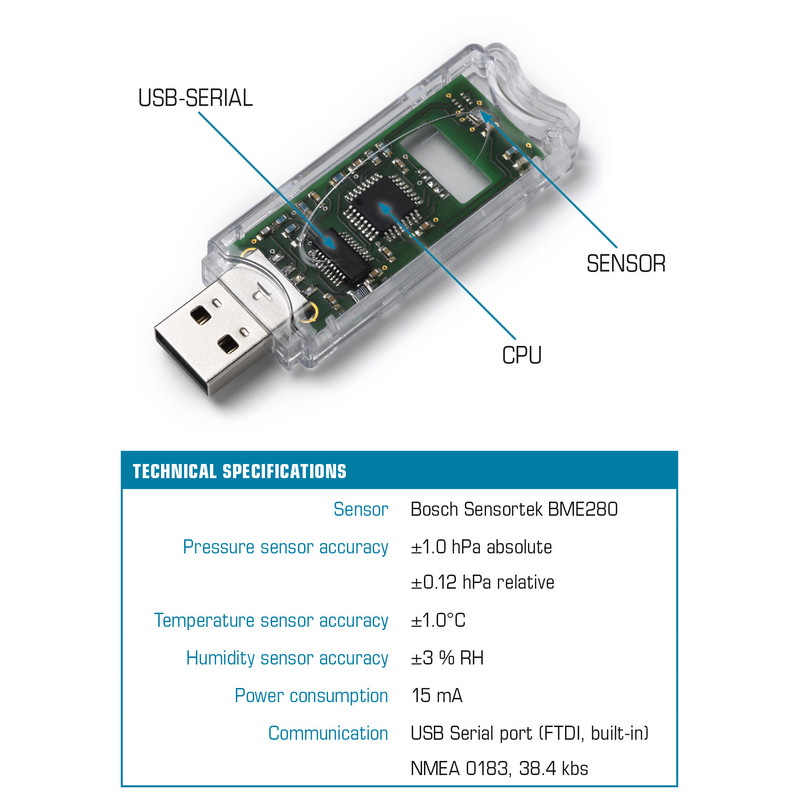 10 Micron Estação meteorológica USB BlueAstro