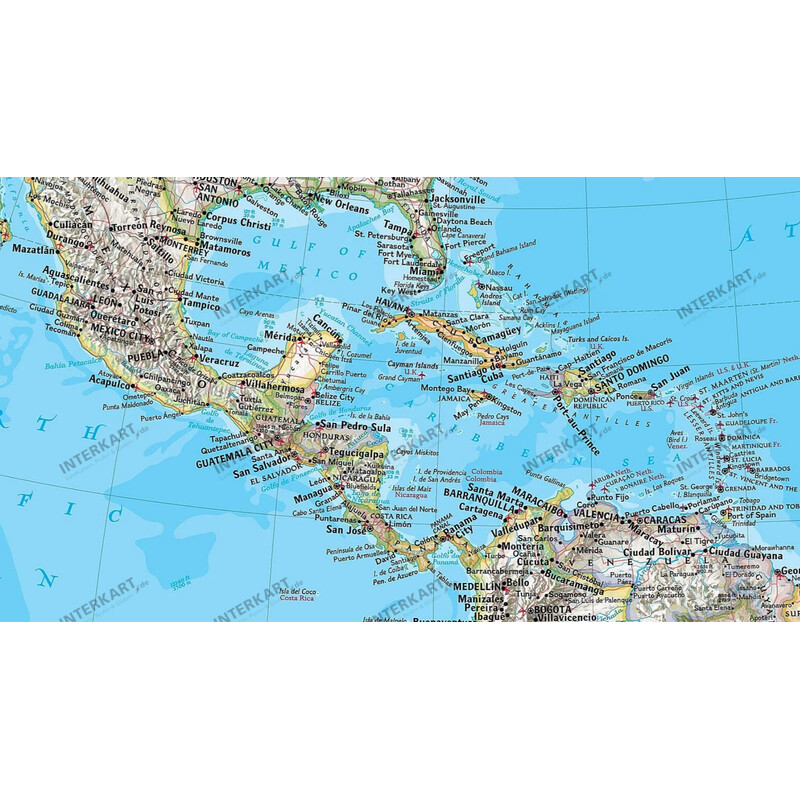 National Geographic Mapa de continente continent map North and South America political (laminated)