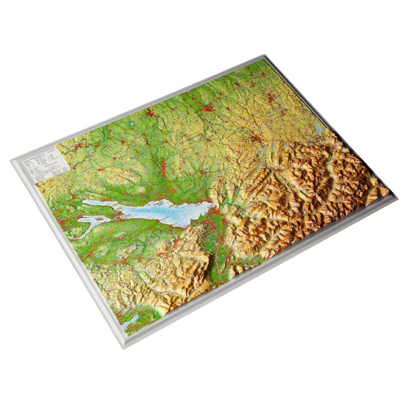 Georelief Mapa 3D em relevo do Lago de Constança (39 x 29 cm)