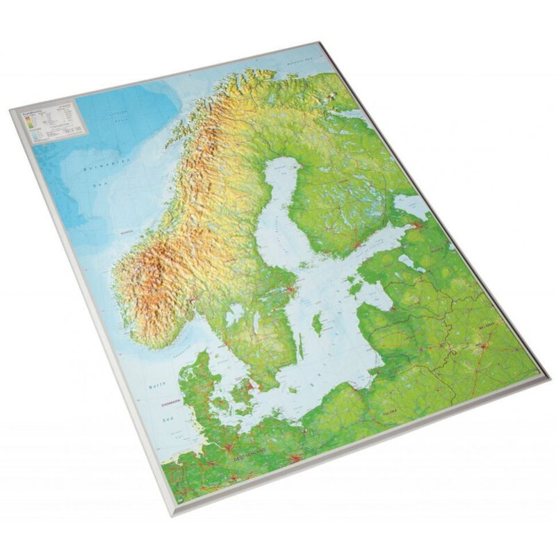 Georelief Mapa regional Escandinávia