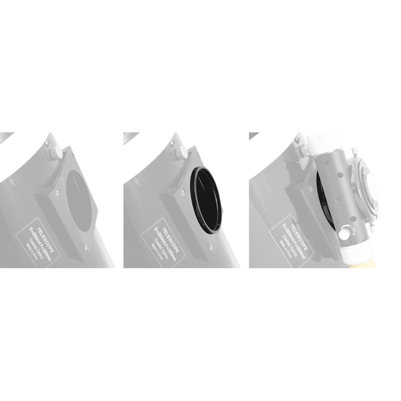 Omegon Anel adaptador de 5 mm / 80 mm para extrator ocular híbrido Newton Crayford de 2''