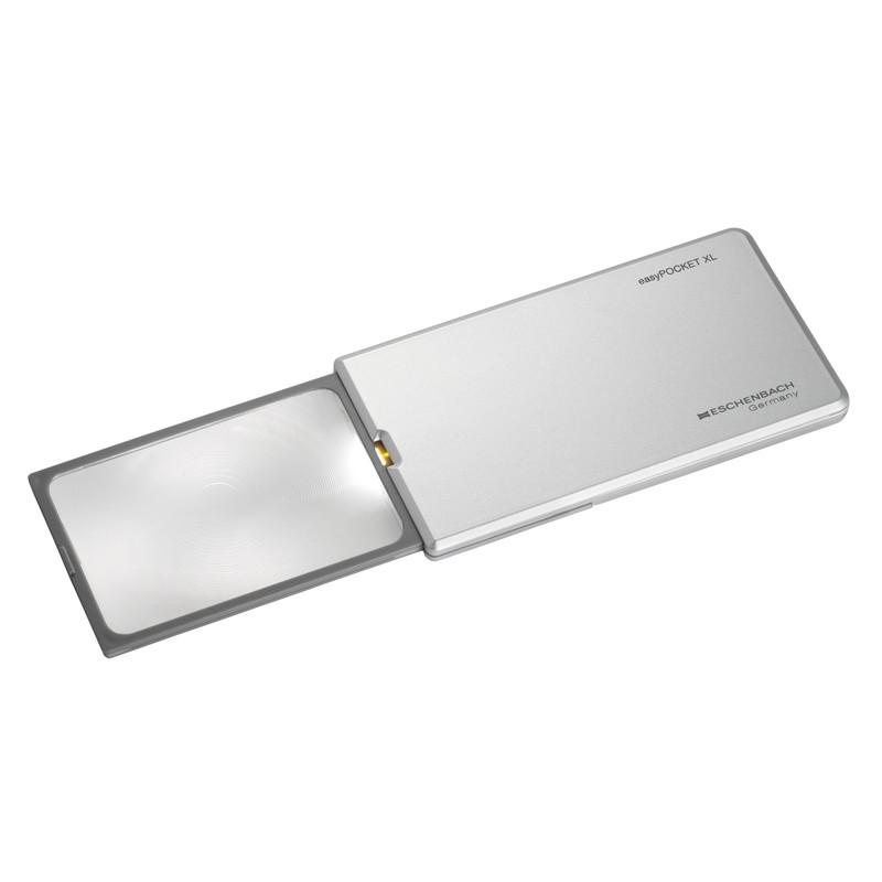 Eschenbach Lupa easyPocket XL illuminated magnifier, 75x50mm 2.5X, silver